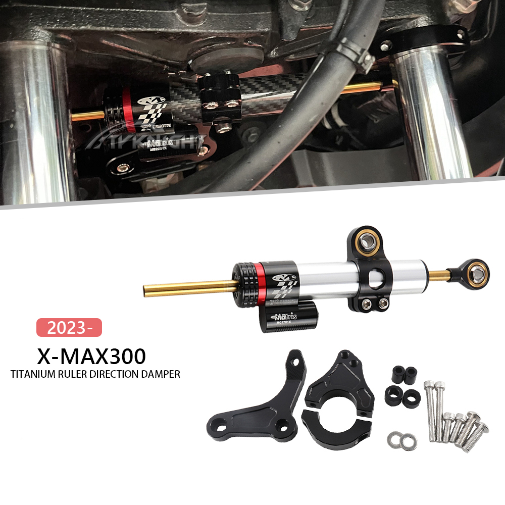 Steering Damper Stabilizer Kit Cnc - CNCアルミステアリングダンパースタビライザー,ブラケット取り付けキット,オートバイアクセサリー,ヤマハxmax 300, X-MAX300,新品