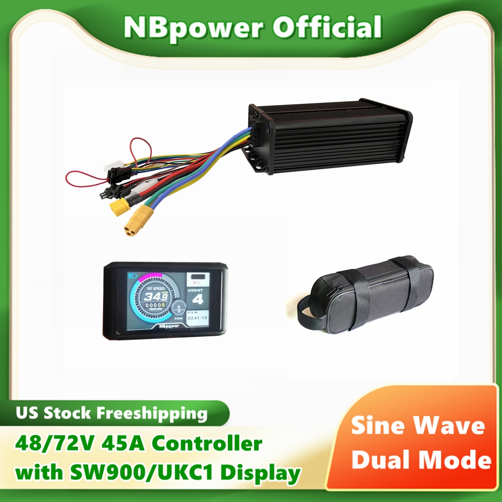 72V 45A Dual Controller - 電動自転車用電動コントロールモーター,デュアルモード正弦波コントローラー,1500W-2000W用,sw1,48v,72v,45a